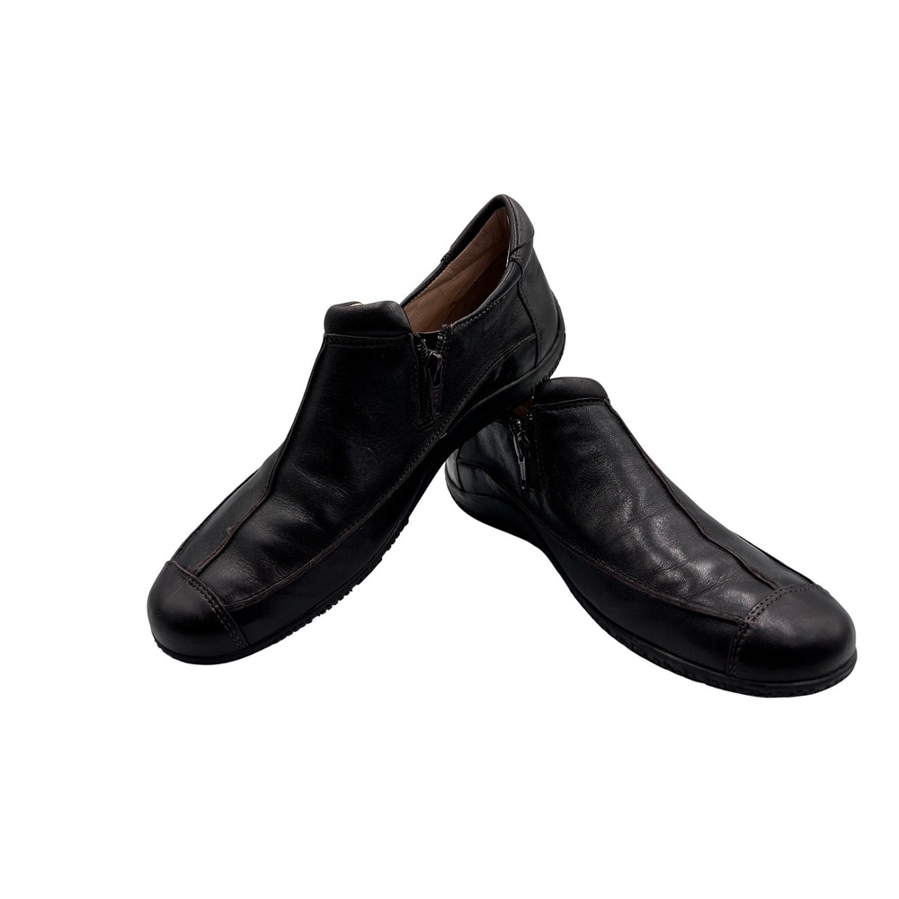 Walking Cradles Loafers Womens 7M Brown Excellent Leather Side Zip Shoes